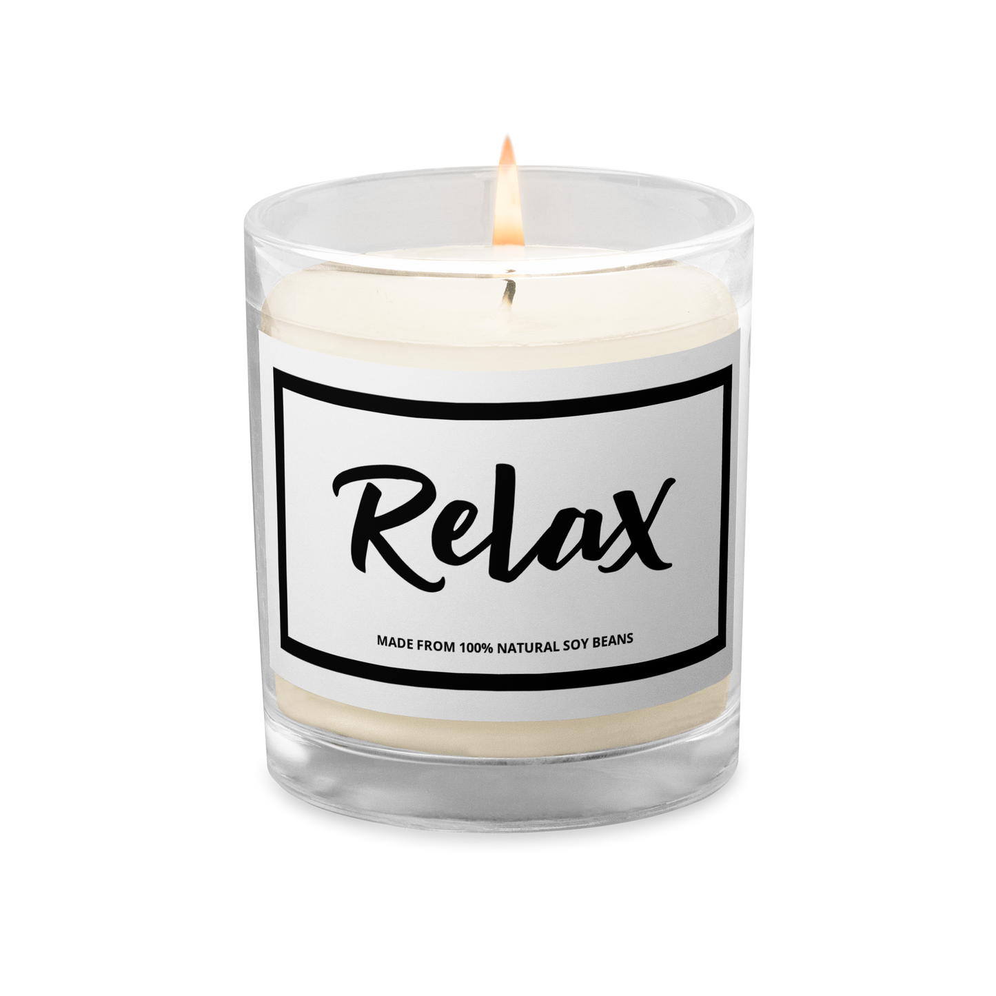 Glass jar soy wax candle